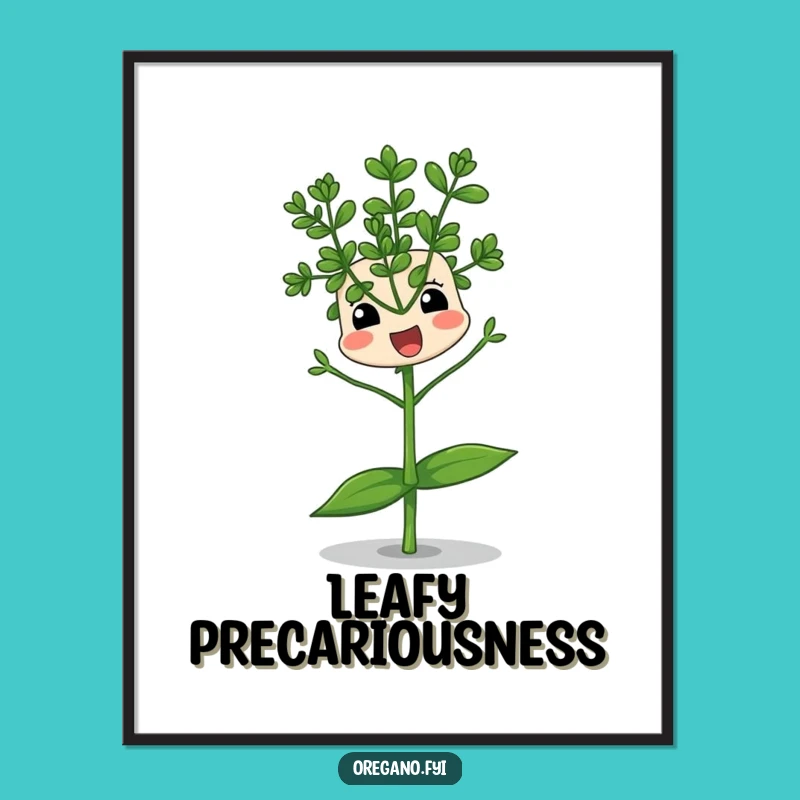 Funny Balancing Oregano Digital Art: Instant Comical Humor for Your Walls