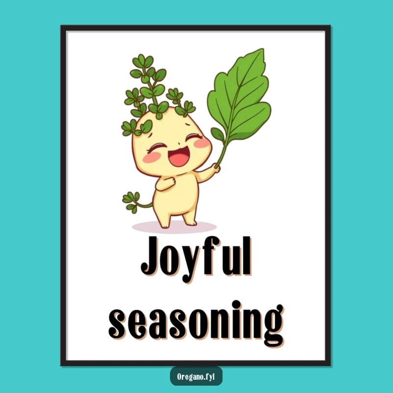 Funny Oregano Digital Art: Giggling Herb Tickle Print for Instant Joy