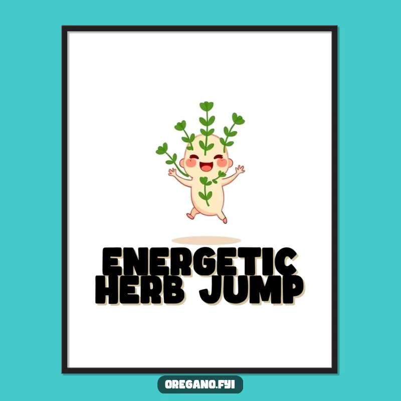 Funny Oregano Hop Digital Art - Joyful Herb Print!