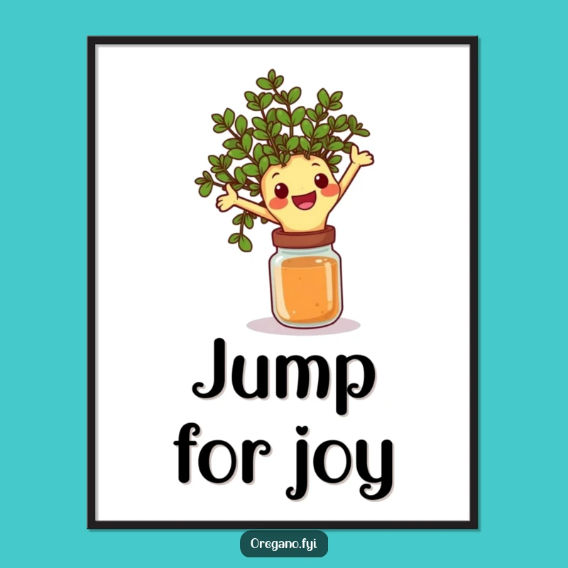 Funny Oregano Leap Digital Art: Instant Energetic Humor for Your Walls
