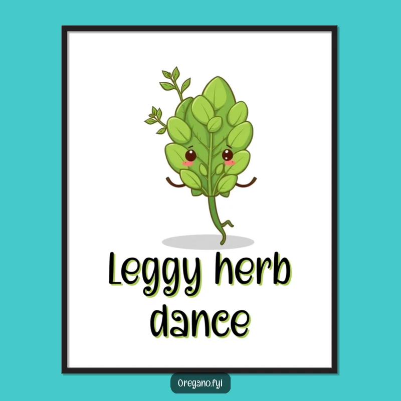 Funny Oregano Shimmy Digital Art - Herb Dance Whimsical Print!