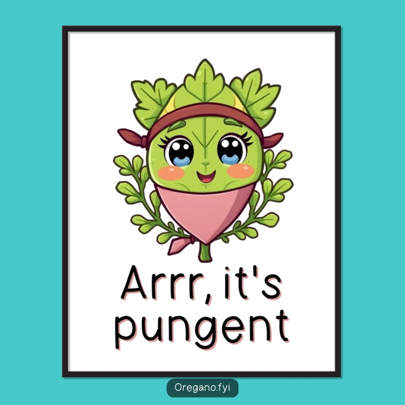 Funny Pirate Oregano Digital Art: Instant Herbaceous Adventure