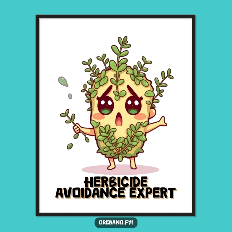 Funny Oregano Digital Art - Shocked Herb Printable, Hilarious Instant Gift!