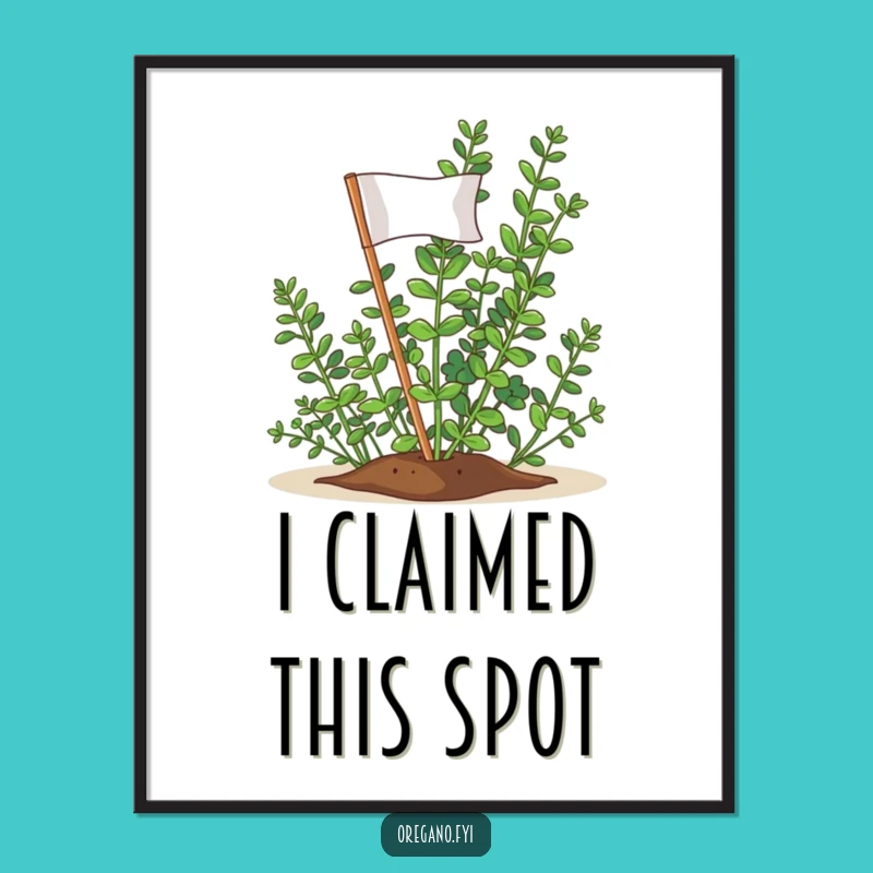 Funny Oregano Victory Flag Digital Art: Instant Triumph with This Herb Print!