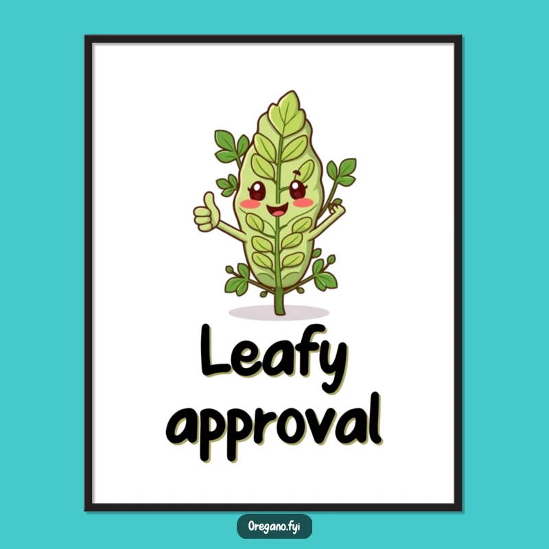 Funny Oregano Thumbs Up Digital Art - Herb Approval Print!