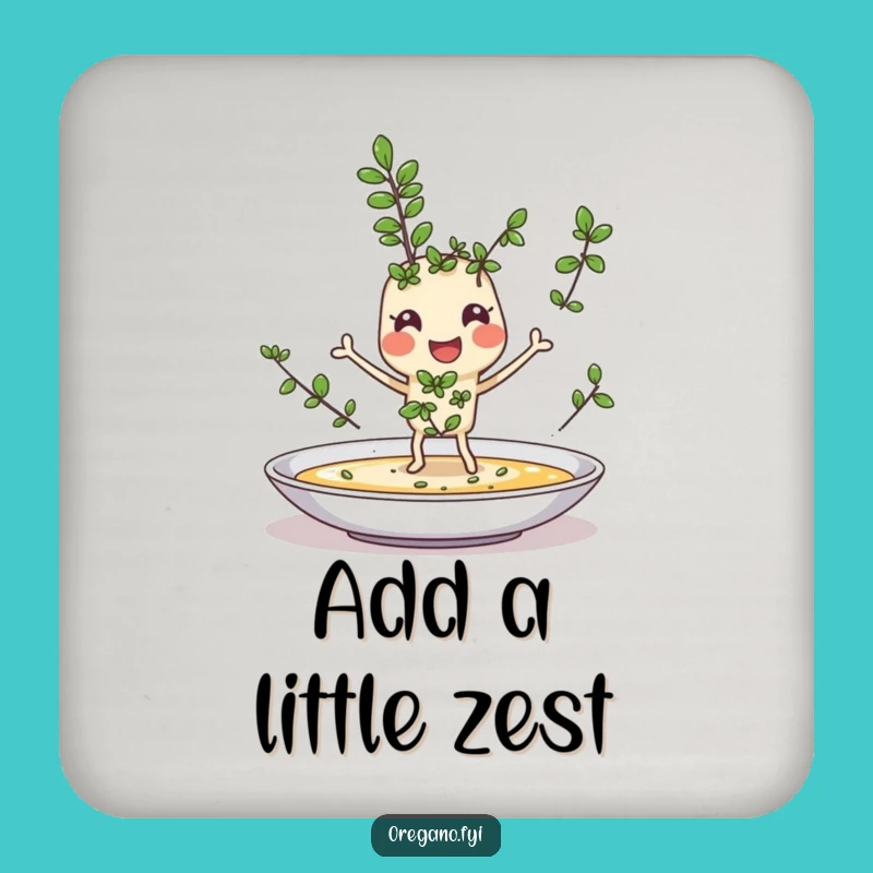 Funny Oregano Sprinkle Coaster: Protect Surfaces with Culinary Charm