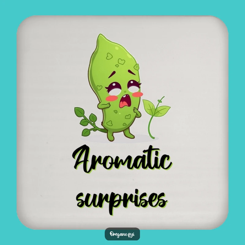 Funny Tickled Oregano Coaster: Protect with Herbaceous Hilarity