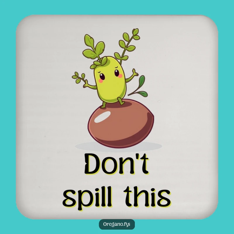 Funny Oregano Olive Pit Coaster: Balance Your Drinks Funny Gift!
