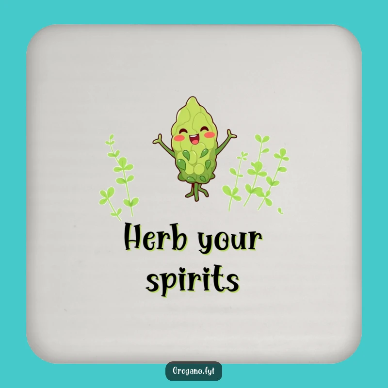 Funny Kawaii Oregano Dancer Coaster Protect Surfaces with Botanical Bliss