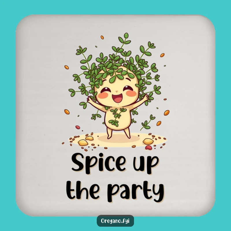 Funny Oregano Coasters: Scattering Kawaii Herb Bar Decor for Drinks