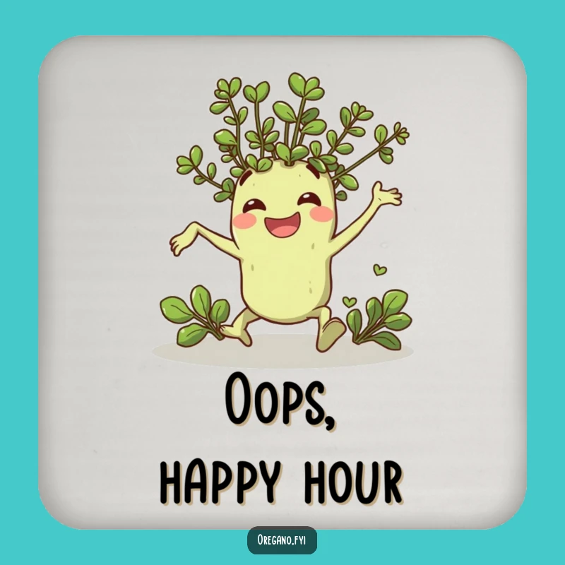 Funny Oregano Coasters: Comical Tripping Herb Set for Lively Table Decor