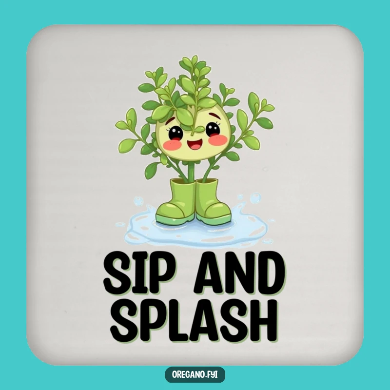 Funny Oregano Rain Boots Coasters: Protect Surfaces with Herbaceous Charm!