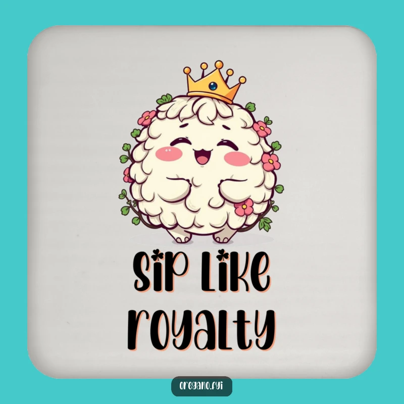 Funny Giggling Oregano King Coaster Protect Surfaces with Regal Humor