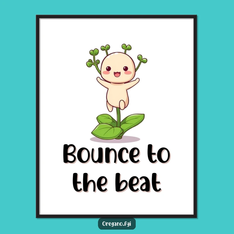 Funny Kawaii Oregano Poster: Bring Energetic Cuteness to Your Walls