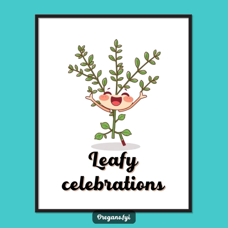 Funny Oregano Twirl Poster: Bring Joyful Herb Art Home