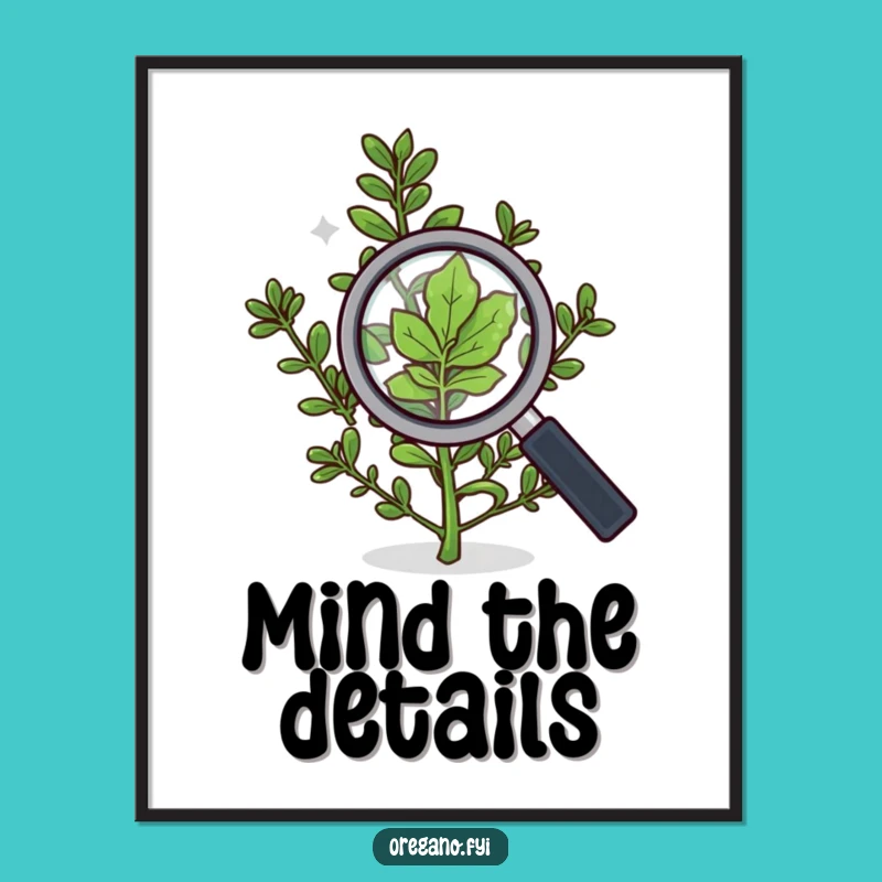 Funny Detective Oregano Poster, Intriguing Herb Art for Curious Spaces