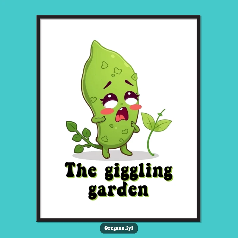 Funny Tickled Oregano Poster: Herbaceous Hilarity for Your Walls