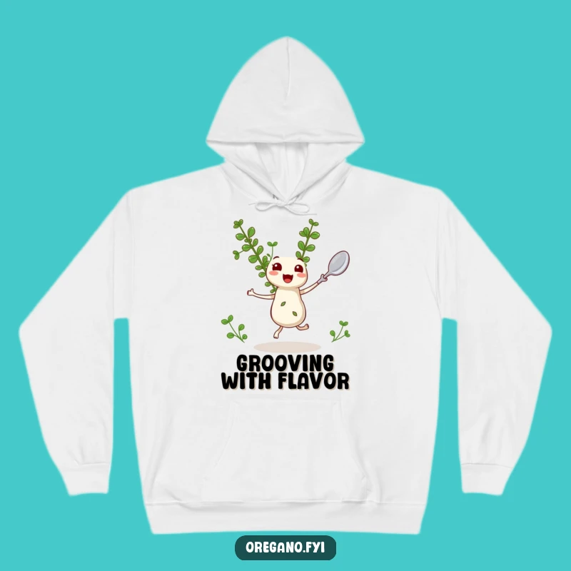 Cozy Funny Oregano Hoodie: Dancing Kawaii Herb Chef Gift