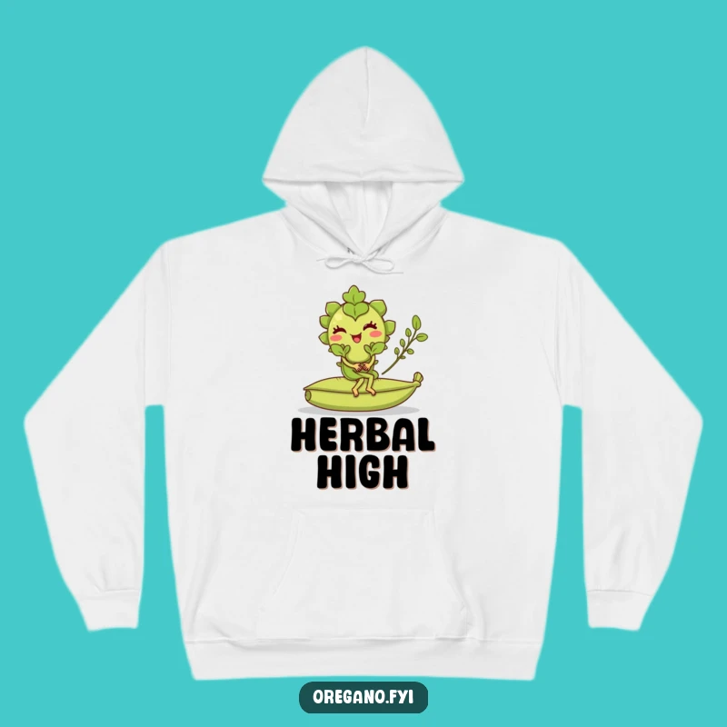Funny Oregano Bay Leaf Ride Hoodie: Cozy Winking Adventure, Warm Funny Gift for Food Lovers