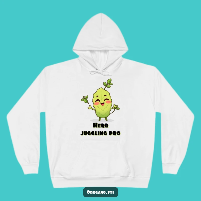Funny Winking Oregano Hoodie: Cozy Juggling Herb, Great Funny Gift
