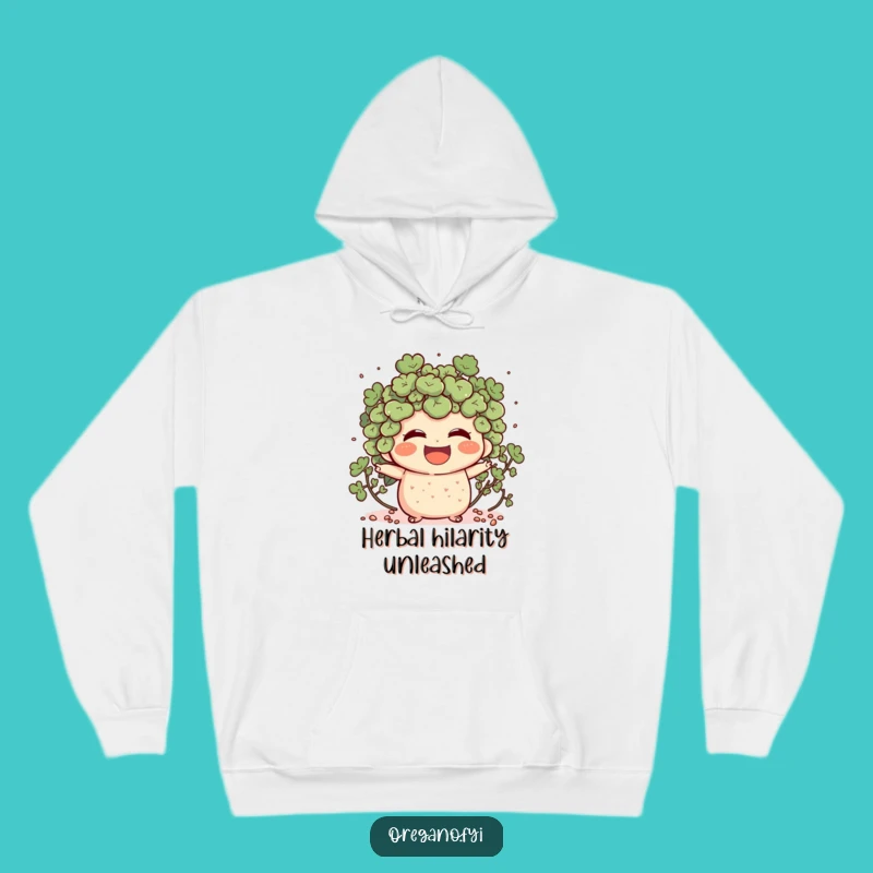 Funny Oregano Laughing Hoodie: Cozy Happy Herb Apparel, Perfect Gift