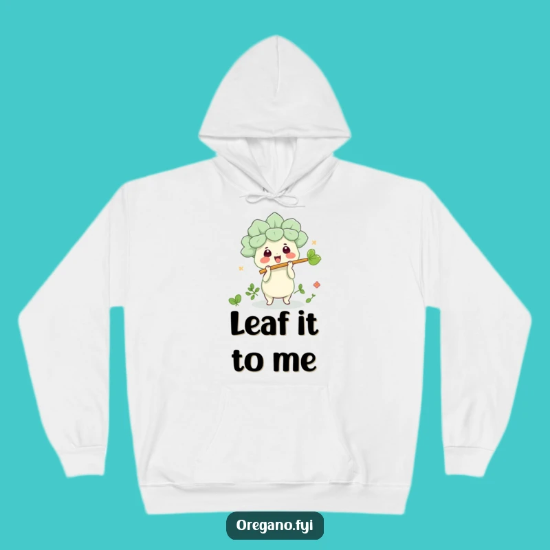 Funny Kawaii Oregano Leaf Flute Hoodie, Cozy & Hilarious Herbal Apparel