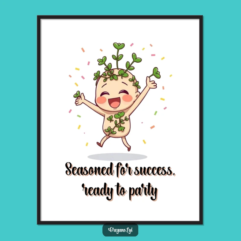 Funny Free Printable Wall Art: Dancing Oregano, Humorous Downloadable Art for a Lively Space