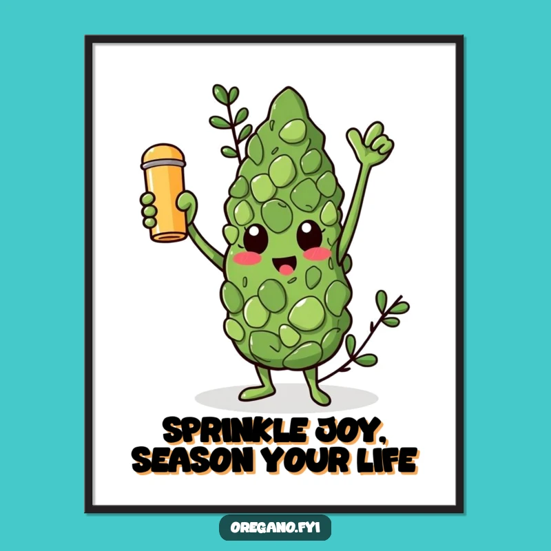 Funny Free Printable Wall Art: Triumphant Oregano, Spice Shaker, Downloadable Decor