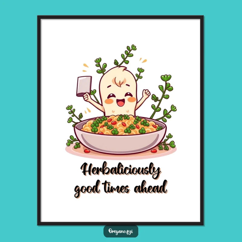 Funny Free Printable Wall Art: Oregano Character Spices Up Your Kitchen Decor