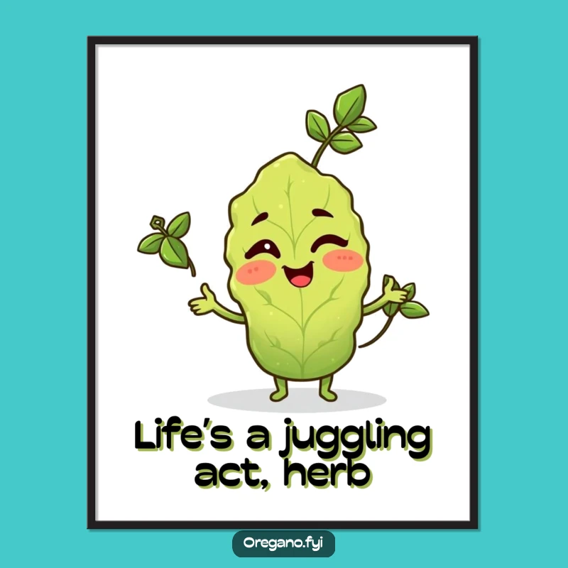 Free Printable Juggling Oregano Wall Art: Funny Downloadable Decor for Your Space!