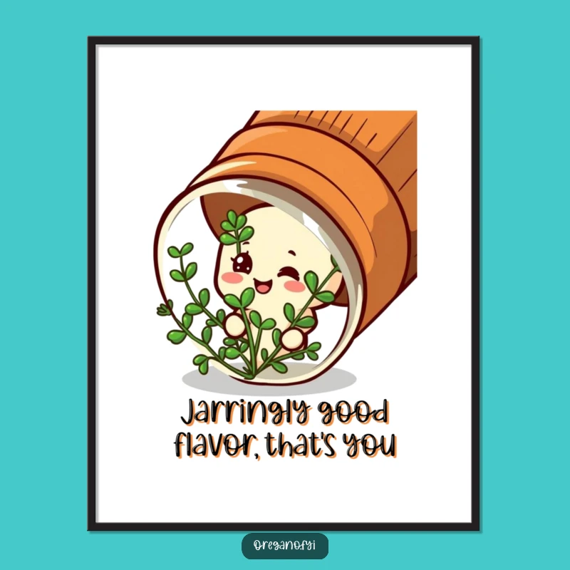 Quirky Free Printable Wall Art: Oregano in Jar - Cozy Downloadable Decor!
