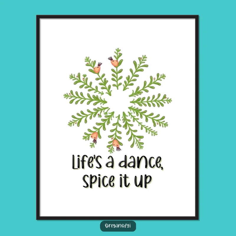 Vibrant Free Printable Wall Art: Fragrant Oregano Dance - Whimsical Downloadable Decor!