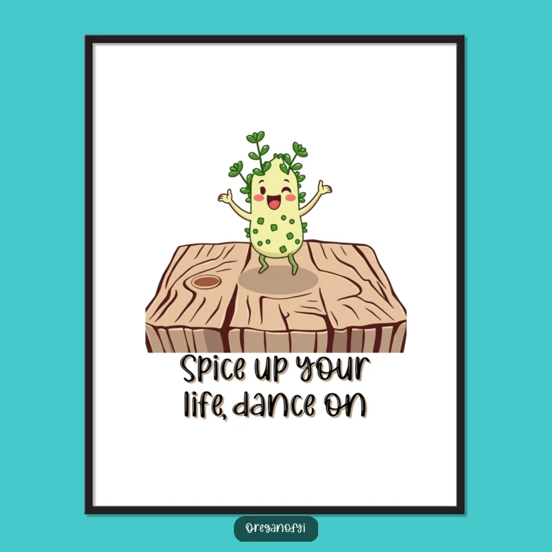 Whimsical Free Printable Wall Art: Dancing Oregano - Joyful Downloadable Decor!