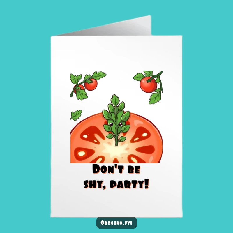 Free Printable Birthday Card: Shy Oregano & Tomato Surprise Downloadable Gift