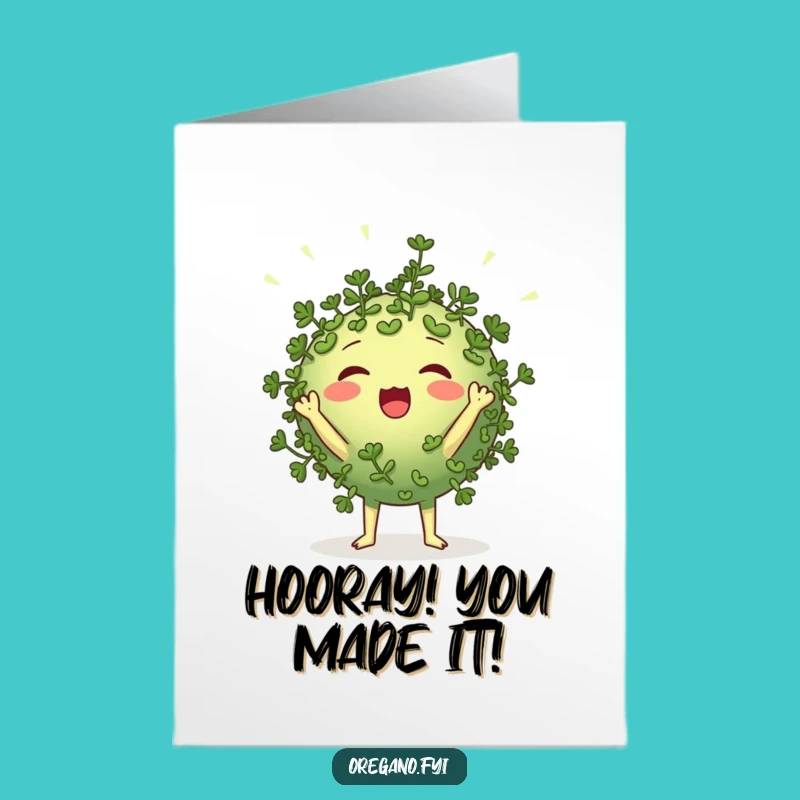 Free Printable Birthday Card: Cheering Oregano Pom-Poms for a Loud Celebration!
