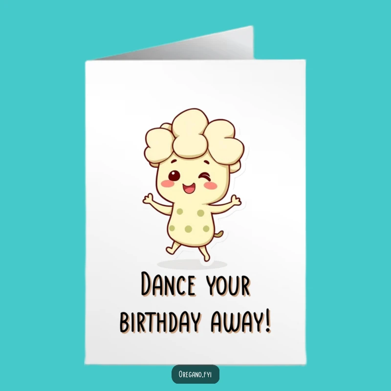 Free Printable Birthday Card: Dancing Oregano, Joyful Herb Greeting, Downloadable Gift!