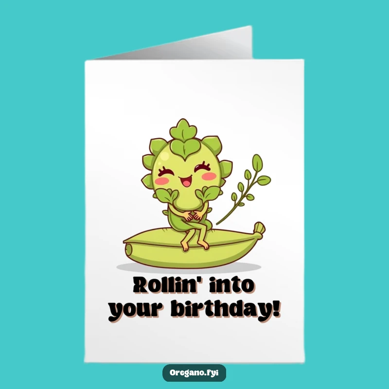 Free Printable Birthday Card: Winking Oregano Riding Bay Leaf Downloadable