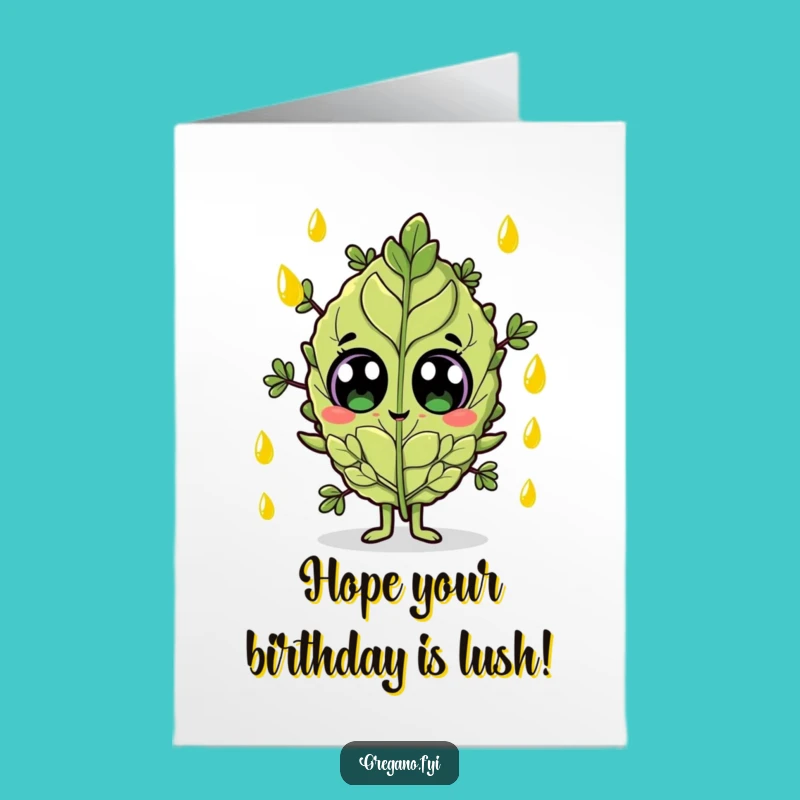 Free Printable Oiled Oregano Birthday Card: Funny Downloadable Gift for Food Lovers!