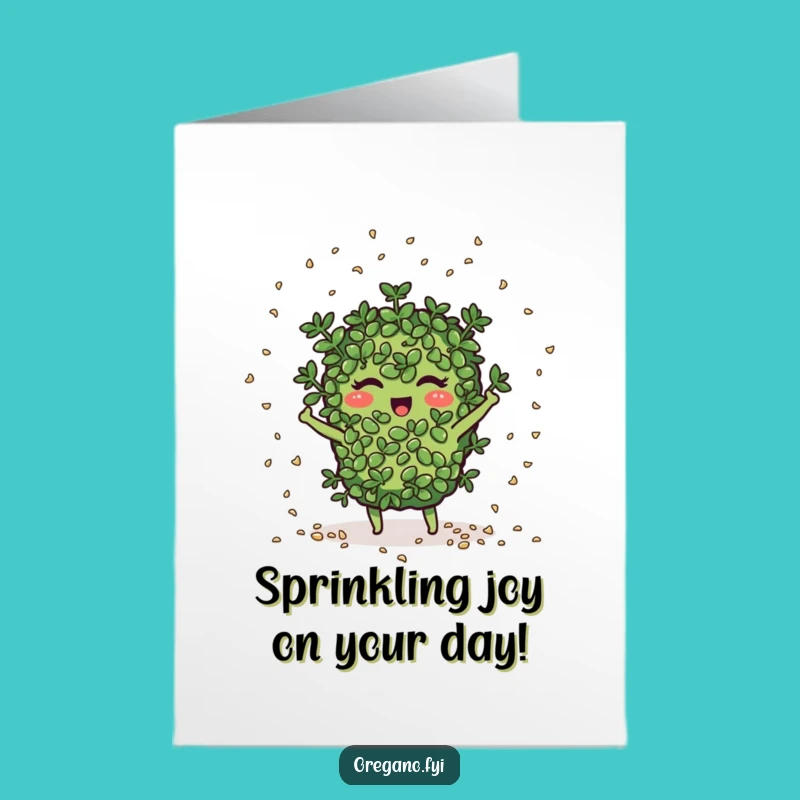 Free Printable Seed-Scattering Oregano Birthday Card - Festive Downloadable Gift!