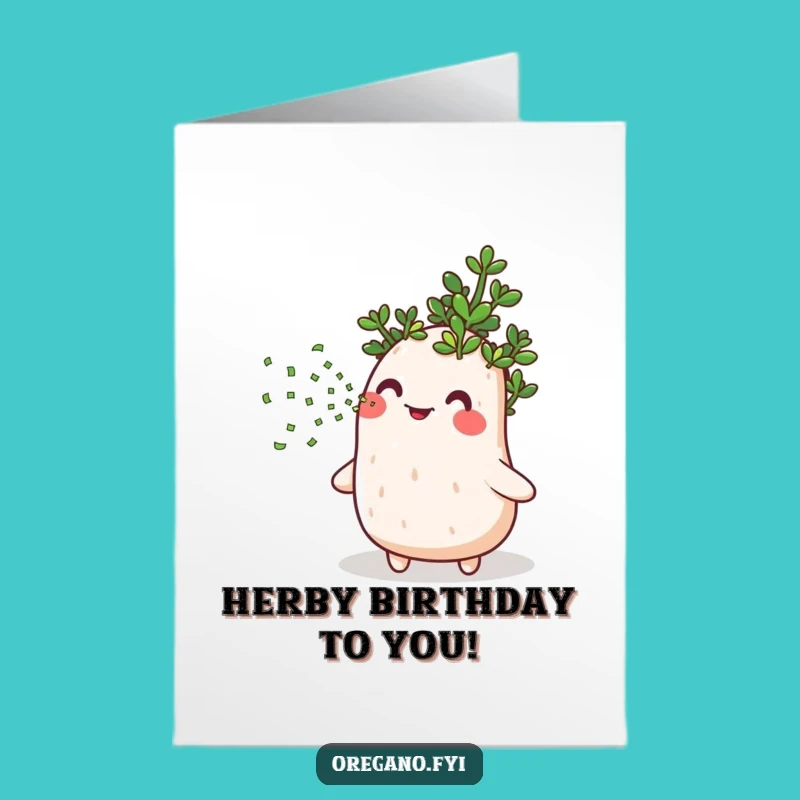 Free Printable Birthday Card: Funny Oregano Confetti Blast for a Hilarious Downloadable Gift