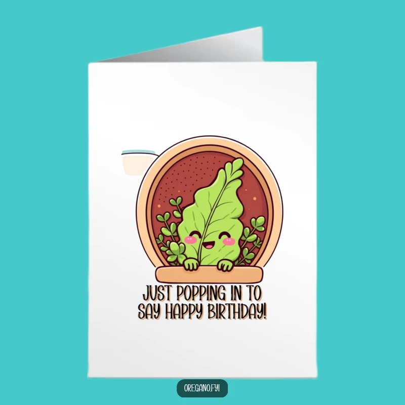 Free Printable Birthday Card: Peeking Oregano Funny Spice Rack Downloadable