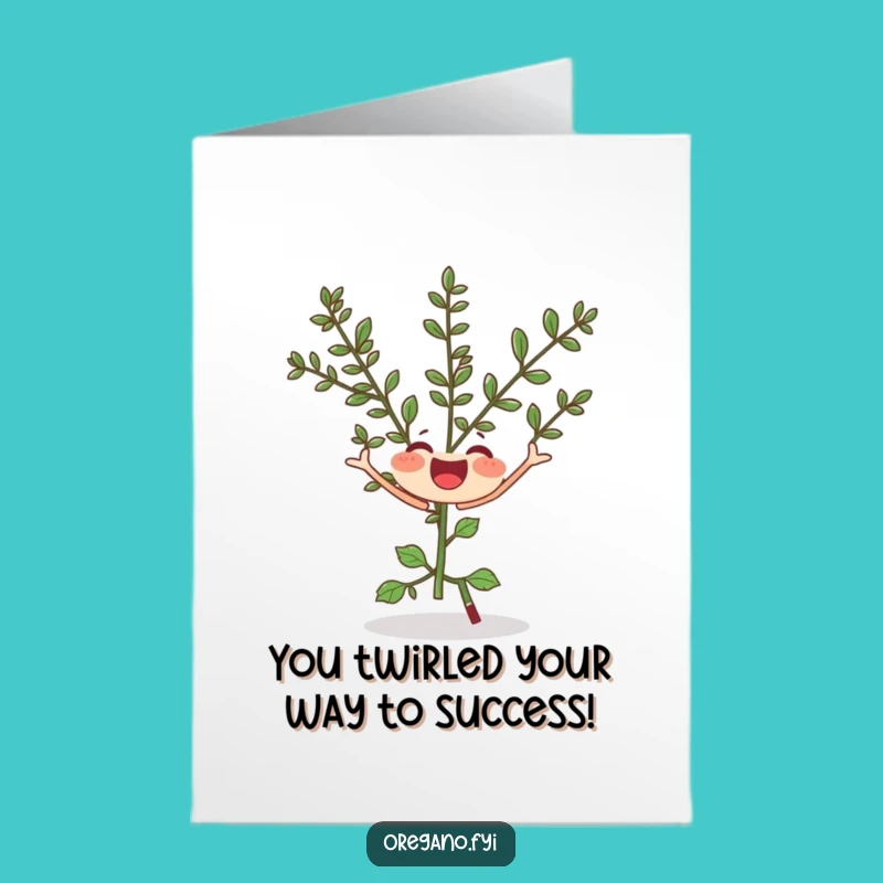 Congratulations Free Printable Card: Happy Oregano Twirl for Your Success