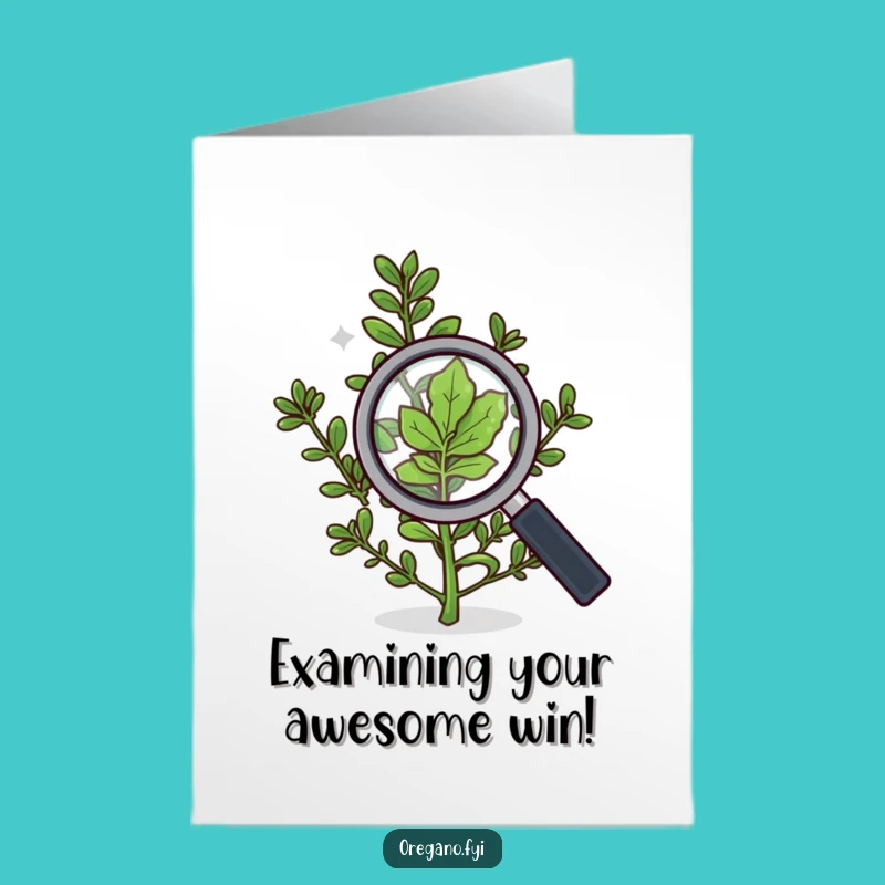 Free Printable Congrats Card: Focused Oregano Discovery Downloadable