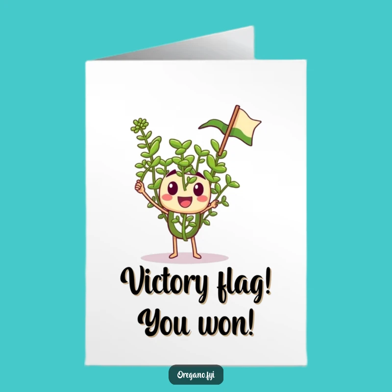 Free Printable Congrats Card: Oregano's Victory Flag Wave, Enthusiastic Downloadable Gift!