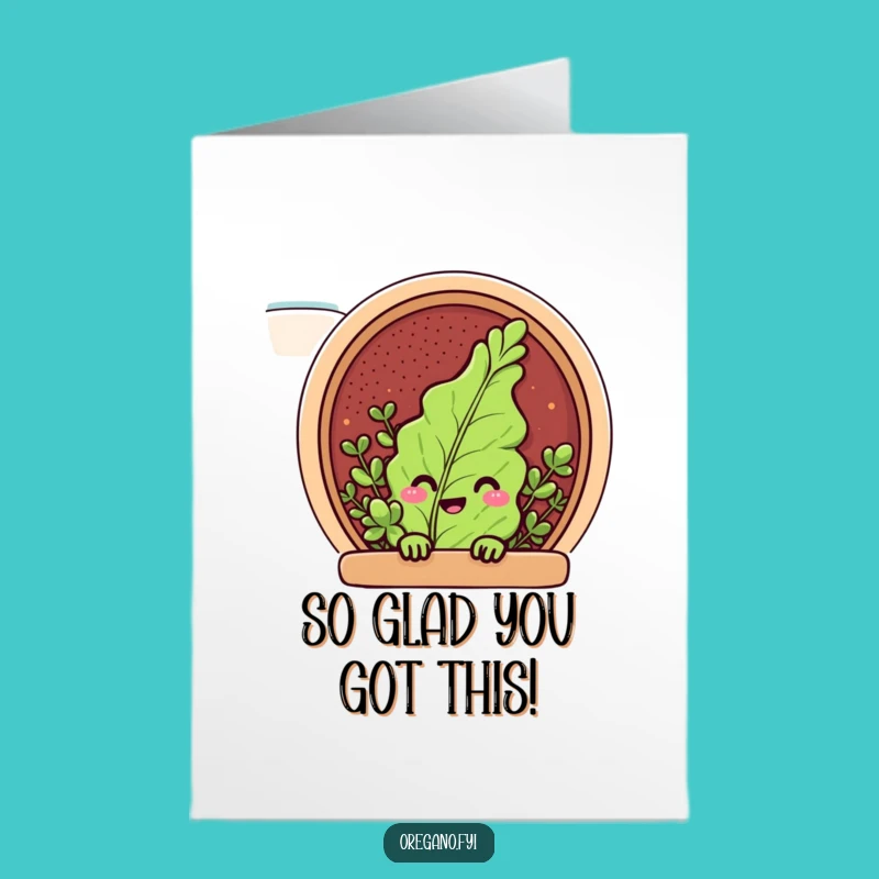 Free Printable Congrats Card: Peeking Oregano Funny Spice Rack Downloadable