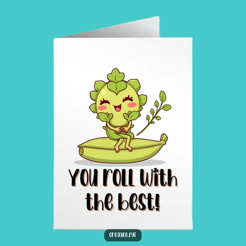 Free Printable Congrats Card: Winking Oregano Rolling Bay Leaf Downloadable