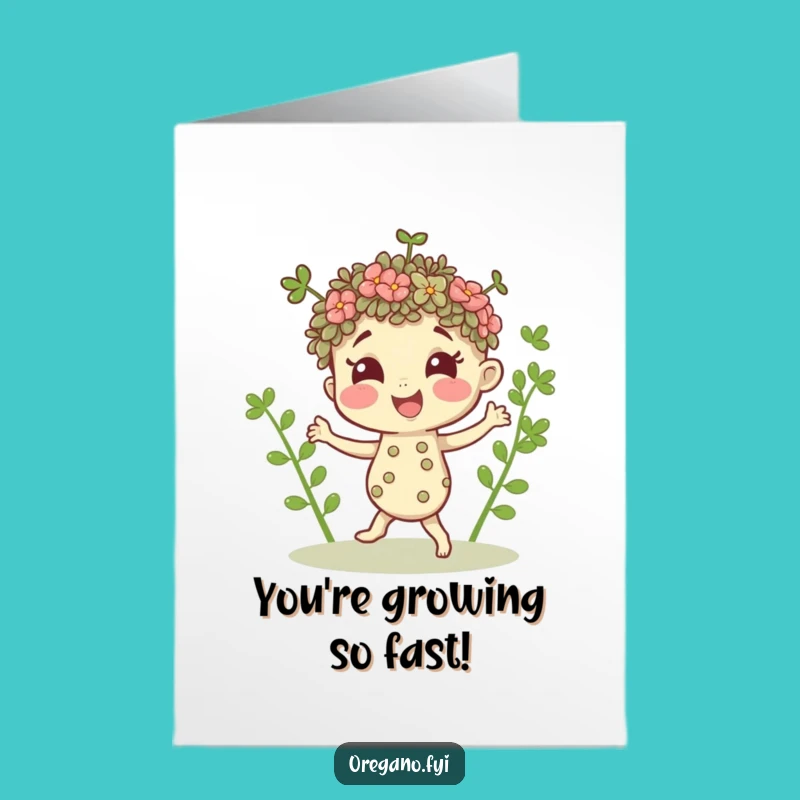 Free Printable Dancing Oregano Congrats Card - Lively Downloadable Gift for Celebrations!