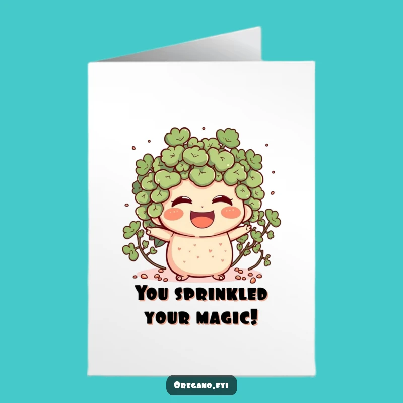 Free Printable Laughing Oregano Congrats Card: Funny Herb Downloadable Celebration