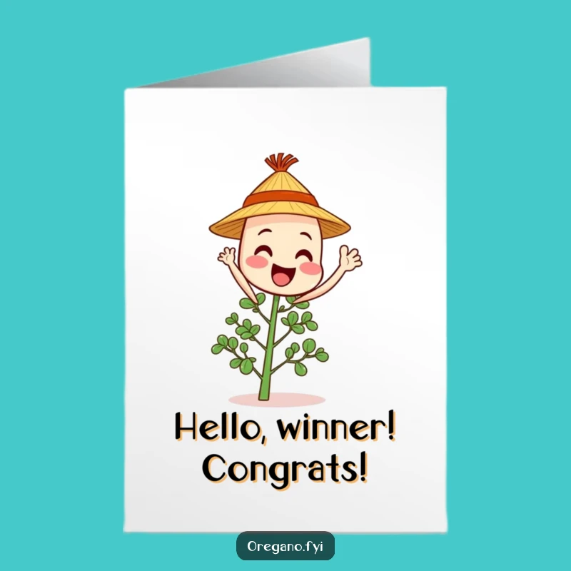 Free Printable Waving Oregano Congrats Card - Cheerful Downloadable Gift!