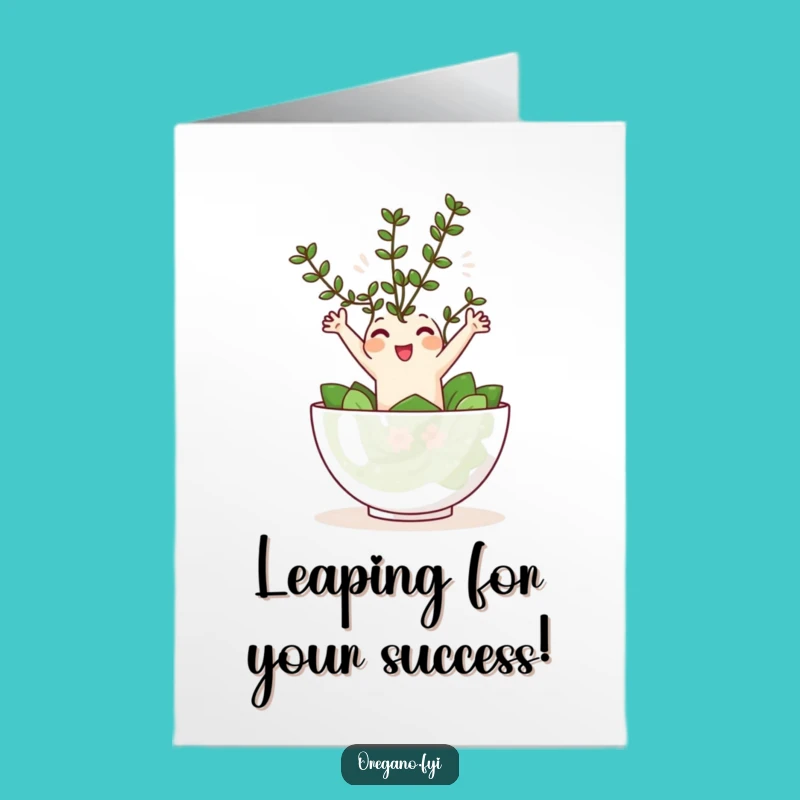 Free Printable Congrats Card: Oregano Salad Leap for Fun Downloadable Gift